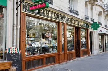 typical french pharmacy shop