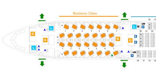 cabin map business class srilankan airlines airbus a330-300